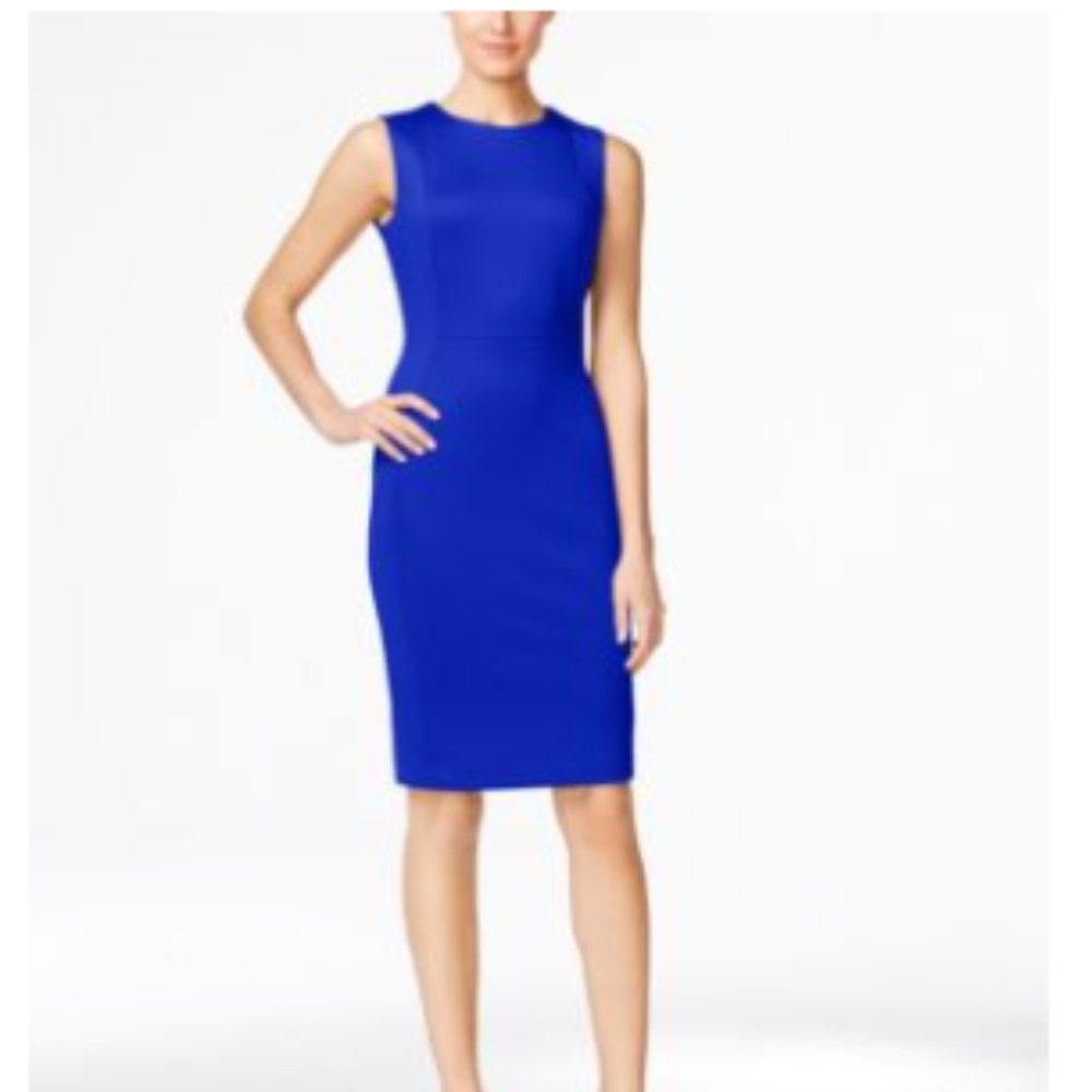 Calvin Klein Women's Sleeveless Scuba Crepe Dress